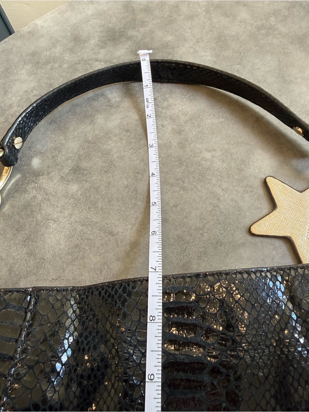 Michael Kors Black Snakeskin-Effect Shoulder Bag with Gold Hardware - Picture 7 of 7